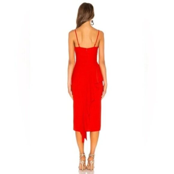 Revolve Lovers & Friends Cleo Midi Dress Bright Red Tiered Ruffles Size XS - Picture 14 of 14